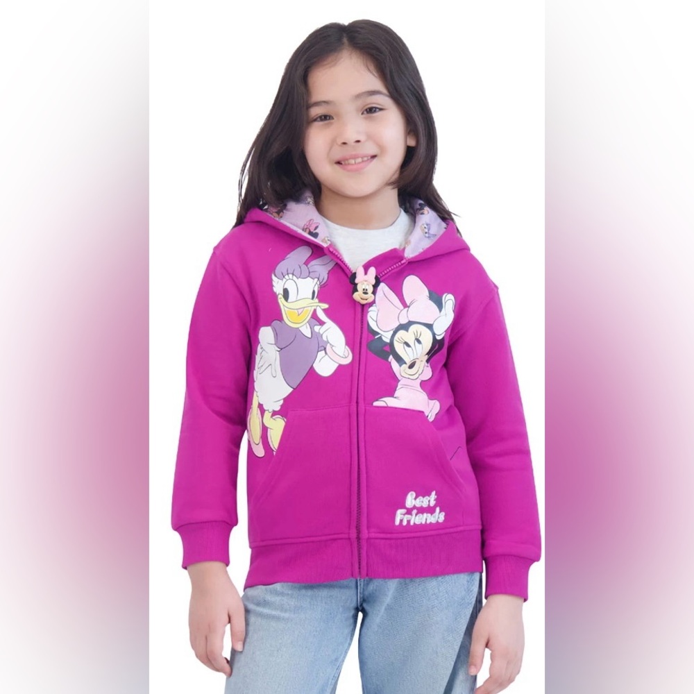 Disney Minnie Mouse & Daisy Girls Zip Up Hoodie, Size 4 NWT